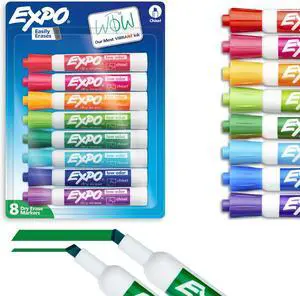 EXPO Dry Erase Markers, Low Odor Ink, Assorted Colors, Chisel Tip, 8 Count