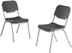 Rough N Ready Series Original Stackable Chair Charcoal/Silver 4/Carton