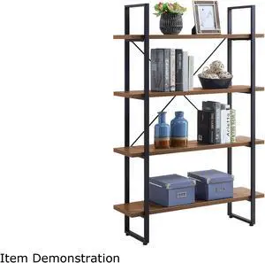 Lorell SOHO 4-Shelf Metal Frame Bookcase