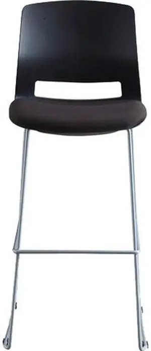 Lorell Artic Series Stack Stool - Black Fabric, Foam Seat - Black Back - 20"...