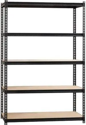 Lorell Shelving, 5-Shelf, Steel, 2300 lb Cap, 48"x18"x72", Black (LLR59698)