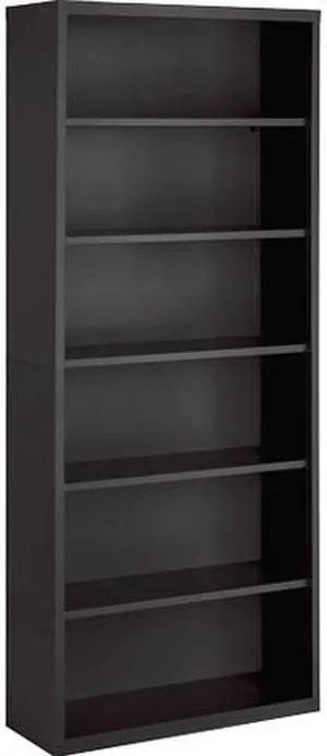 Lorell Bookcase, 6-Shelf, Steel, 34-1/2"x12-5/8"x30", Charcoal (LLR59695)