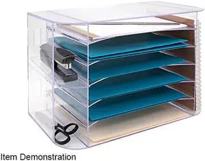 Business Source 6-tray Jumbo Desk Sorter - 3 Pocket(s) - 6 Compartment(s) -