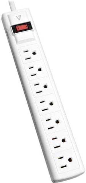 V7 SA0712W-9N6 7-Outlet Surge Protector, 12 Feet cord, 1050 Joules - White