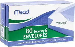 Mead White Security Envelopes