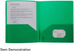 Business Source Poly Portfolio 2 Pocket LTR .3mil Green 20882