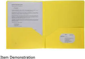 Business Source Poly Portfolio 2 Pocket LTR .3mil Yellow 20878