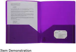 Business Source Poly Portfolio 2 Pocket LTR .3mil Purple 20879