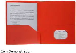 Business Source Poly Portfolio 2 Pocket LTR .3mil Red 20881