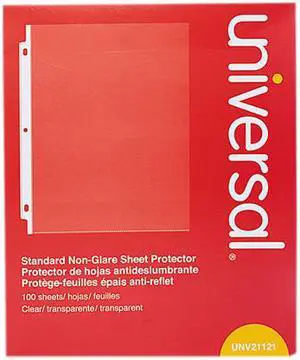 UNIVERSAL Standard Sheet Protector Standard 8 1/2 x 11 Clear 100/Box 21121