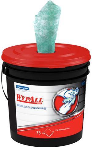 WypAll Waterless Industrial Cleaning Wipes (91371), Heavy Duty Moist Wipers, 6 Containers / Case, 75 Sheets / Container