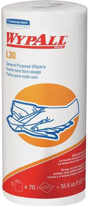WypAll L30 DRC Towels (05843), Strong and Soft Wipes, White, 24 Rolls / Case, 70 Sheets / Small Roll, 1,680 Wipes / Case