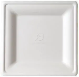 Eco-Products EP-P022NFA Vanguard Renewable and Compostable Sugarcane Plates - Plate - 7.87 x 7.87 - White - 500/Carton