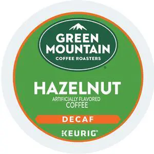 Green Mountain Coffee Roasters Hazelnut Decaffeinated Coffee, Keurig Single-Serve K-Cup Pods, Light Roast Coffee, 24 Count/Box (7792)