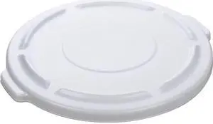Round Flat Top Lid, for 32-Gallon Round Brute Containers, 22 1/4", dia., White