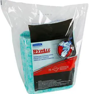 WypAll* Waterless Cleaning Wipes Refill Bags 10 1/2 x 12 1/4 75/Pack 91367CT