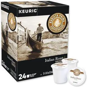 Barista Prima Coffeehouse Italian Roast Keurig Single Serve K-Cup Pods, Dark Roast, 24 Pods Per Pack, Case Of 4 Packs