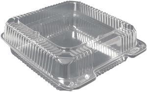 Plastic Clear Hinged Containers, 9 x 8.63 x 3, Clear, 200/Carton PXT900