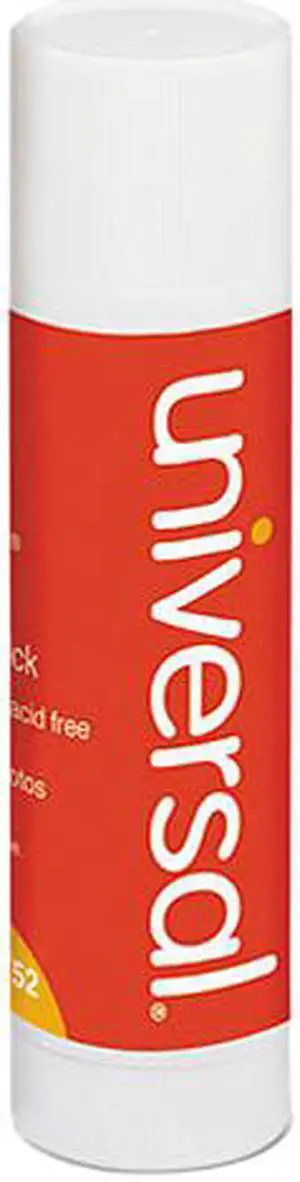 Universal Permanent Glue Stick, 1.3 oz., Stick, Clear, 12/Pack