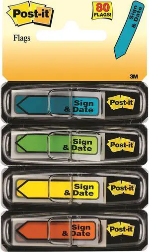 3M Post-it Color Printed Sign & Date Arrow Flags