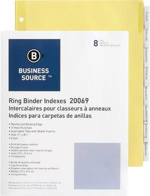 Business Source Ring Binder Index Divider