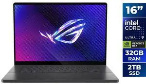 Asus ROG Zephyrus G16 16" WQXGA Intel Core Ultra 9 185H 2.3 GHz up to 5.1 GHz 32 GB 2TB SSD NVIDIA GeForce RTX 4090 Windows 11 Home Gaming Laptop, Gray - GU605MY-DS91-CA Asus ROG Zephyrus G16 16" WQXGA Intel Core Ultra 9 185H 2.3 GHz up to 5.1 GHz 32 GB 2TB SSD NVIDIA GeForce RTX 4090 Windows 11 Home Gaming Laptop, Gray - GU605MY-DS91-CA