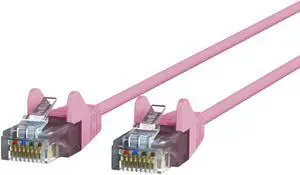 BELKIN CAT6 SLIM 28AWG CABLE -PINK -15FT