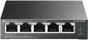 TP-Link TL-SG1005P| 5 Port Fast Ethernet PoE Switch | 4 PoE+ Ports @67W | Desktop | Plug & Play | Sturdy Metal w/ Shielded Ports | Fanless | Limited Lifetime Protection | Extend & Priority Mode