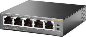 TP-Link 5 Port Fast Ethernet 10/100Mbps PoE Switch | 4 PoE Ports @58W | Desktop | Plug & Play | Sturdy Metal w/ Shielded Ports | Fanless | Limited Lifetime Protection | Unmanaged (TL-SF1005P)