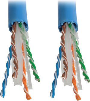 1000FT CAT6 / CAT6A 10G BULK CABLE SOLID CORE CMR PVC BLUE