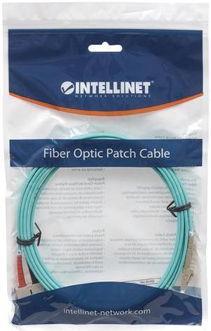 Intellinet Fiber Optic Patch Cable, Duplex, Multimode, LC/SC, 50/125m, OM3, 3.0 m (10.0 ft.), Aqua