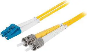 Intellinet Fiber Optic Patch Cable, Duplex, Single-Mode, LC/ST, 9/125 Âµm, OS2, 10.0 m (33.0 ft.), Yellow