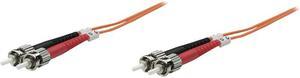 Intellinet Fiber Optic Patch Cable, Duplex, Multimode, ST/ST, 62.5/125 Âµm, OM1, 1.0 m (3.0 ft.), Orange