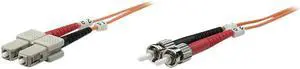 Intellinet Fiber Optic Patch Cable, Duplex, Multimode, ST/SC, 62.5/125 Âµm, OM1, 1.0 m (3.0 ft.), Orange