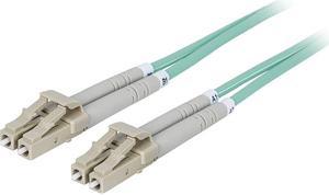 Intellinet Fiber Optic Patch Cable, Duplex, Multimode, LC/LC, 50/125 Âµm, OM3, 10.0 m (33.0 ft.), Aqua