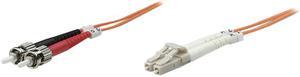 Intellinet Fiber Optic Patch Cable, Duplex, Multimode, LC/ST, 62.5/125 Âµm, OM1, 3.0 m (10.0 ft.), Orange