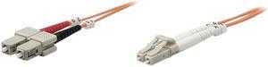 Intellinet Fiber Optic Patch Cable, Duplex, Multimode, LC/SC, 62.5/125 Âµm, OM1, 2.0 m (7.0 ft.), Orange