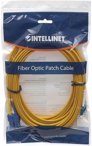 Intellinet Fiber Optic Patch Cable, Duplex, Single-Mode, LC/SC, 9/125 Âµm, OS2, 3.0 m (10.0 ft.), Yellow