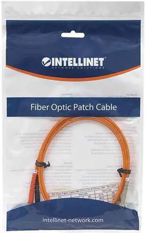 Intellinet Fiber Optic Patch Cable, Duplex, Multimode, LC/ST, 62.5/125 Âµm, OM1, 10.0 m (33.0 ft.), Orange