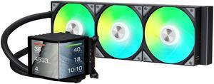 TRYX PANORAMA 360 ARGB 360mm AIO 6.5'' AMOLED Curved Screen 3D Anamorphic Effect Display Customizable AIO Cooler 360mm Asetek 8th Gen V2 320w TDP Magnetic ARGB Fan Intel LGA 1851/1700 AMD AM5/AM4
