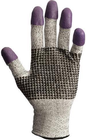 KleenGuard G60 Purple Nitrile Cut Resistant Gloves (97433), Size 10 (XL), Grey and Black with Purple Fingertips, Ambidextrous, 1 Pack, 24 Gloves