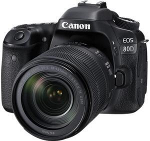 Canon EOS 80D 1263C006 Black Digital SLR Camera with 18-135mm IS USM Lens KIT