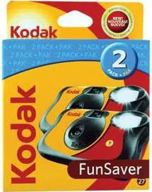 Kodak 8642563 Black FUN SAVER Single Use Camera 2 PACK 27 EXP