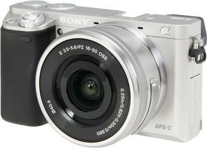 SONY Alpha a6000 ILCE6000LS Silver 243MP 30 9216K LCD Mirrorless Interchangeablelens Camera w 1650mm lens