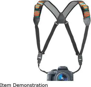 Camera Strap Chest Harness with Southwest Neoprene and Accessory Pockets by USA GEAR - Works with Canon, Nikon, Fujifilm, Sony, Panasonic and More DSLR, Point & Shoot, Mirrorless Cameras