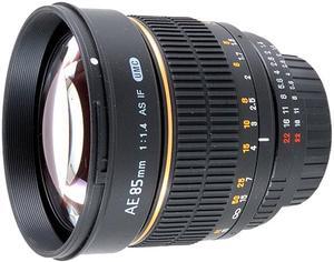 Rokinon 85MAFN SLR Lenses 85mm f/1.4 Aspherical Lens for Nikon DSLR Cameras w/Automatic Chip Black