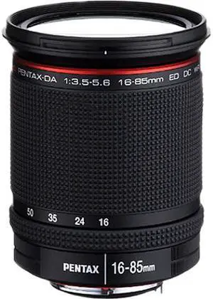 PENTAX 21387 DA 16-85mm f/3.5-5.6 ED DC WR Lens Black