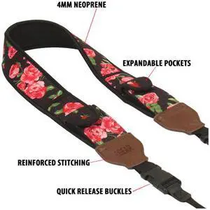 TrueSHOT Camera Neck Strap with Accessory Storage Pockets - by USA Gear - Works with Canon 5D Mark III, 7D, EOS 5DS and Many More DSLR, Mirrorless & Instant Cameras!