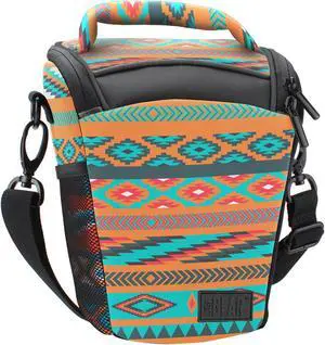 Portable DSLR Camera Case Bag with Top Loading Accesibility, Shoulder Sling and Weather Resistant Bottom by USA GEAR - Works With Canon, Nikon, Sony, Pentax and More - Southwest