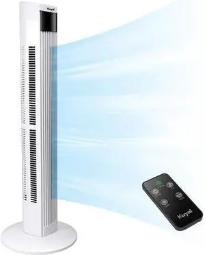 Quiet Tower fan 36" with Remote Control, 96 CM Stand Fan with 4 Speed Levels and 2 Modes, 12H timer, 45W with LED Display & Touch Panel, 60° Oscillation Floor Fan, lowest 25db Household Fans, Black